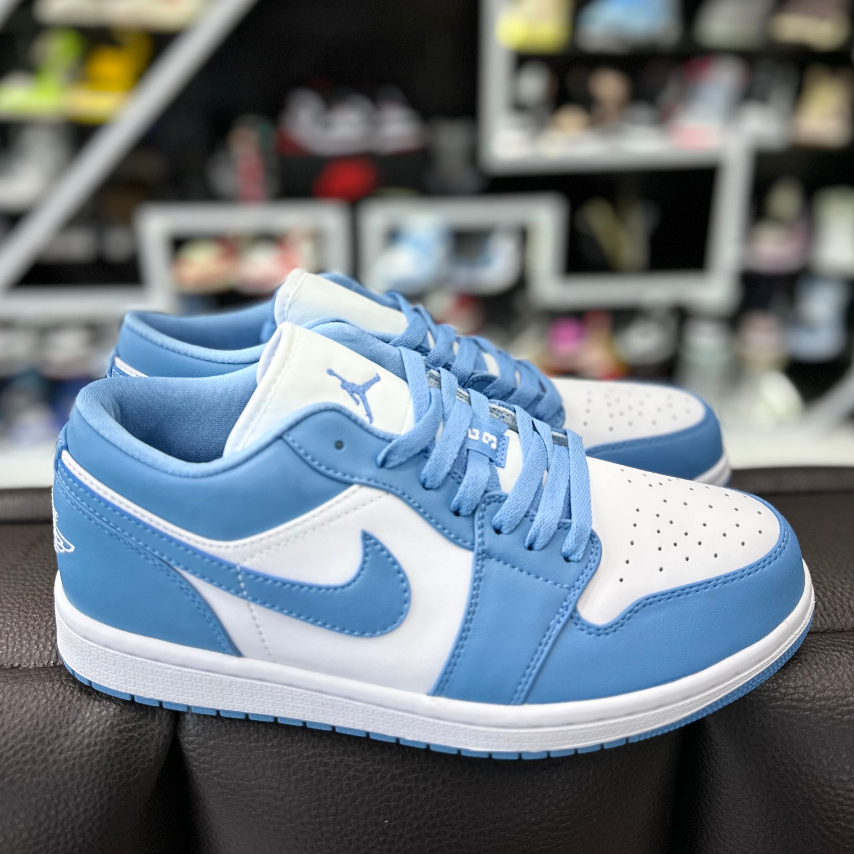 jordan 1 low unc on feet