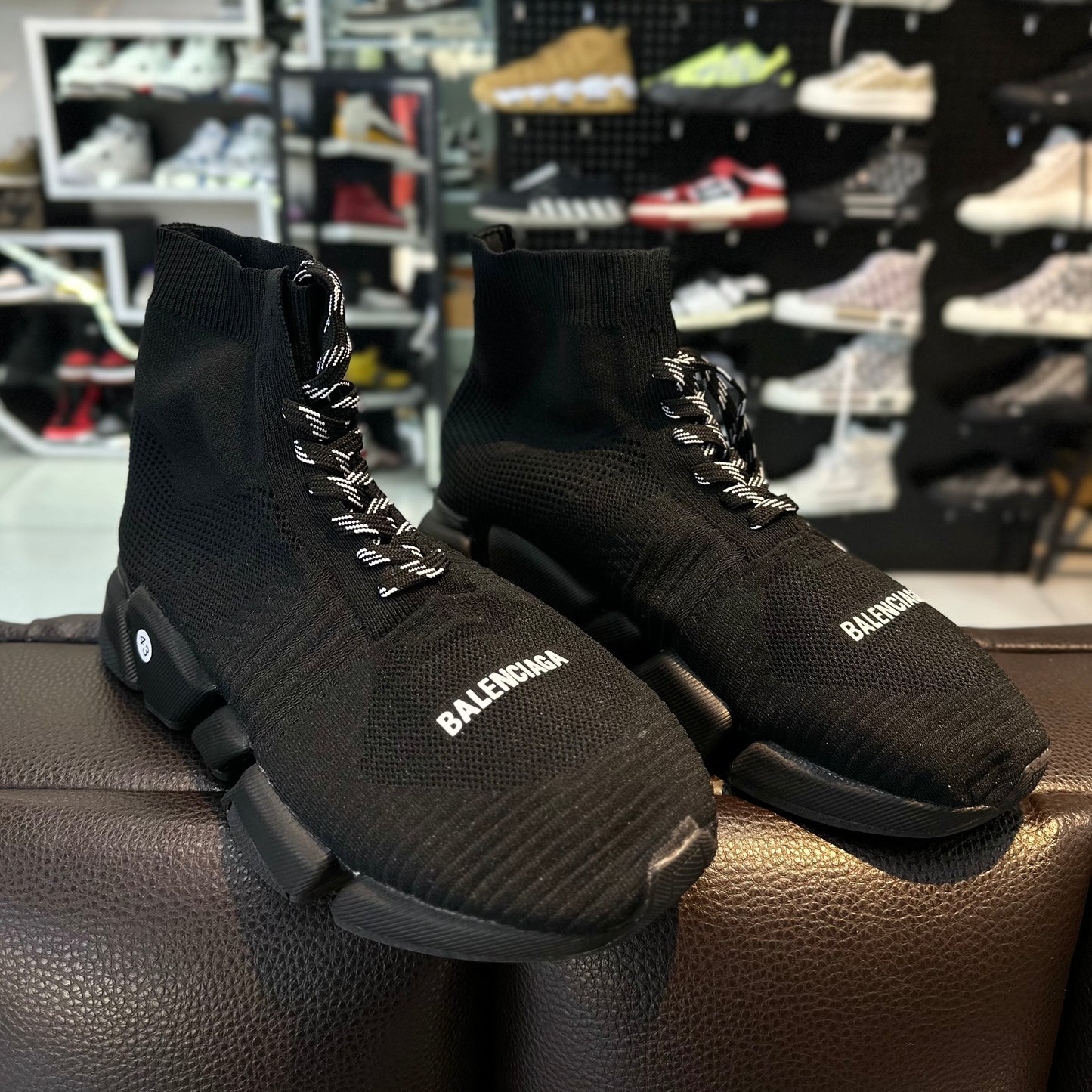 Balenciaga Speed Negro/Cintas Balenciaga Frente