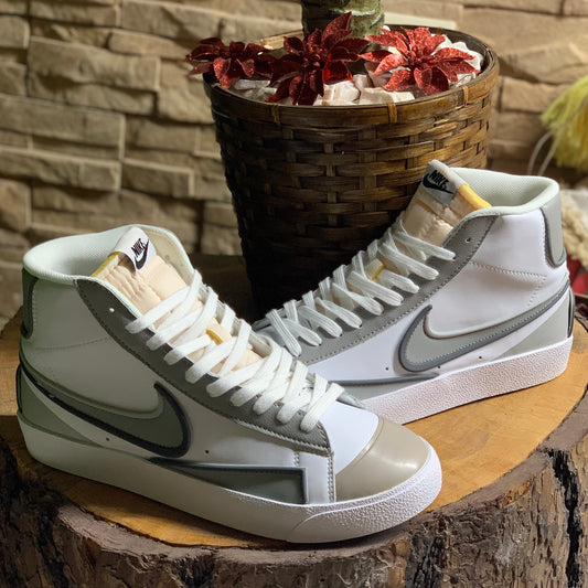 Blazer Mid Blanco/Gris