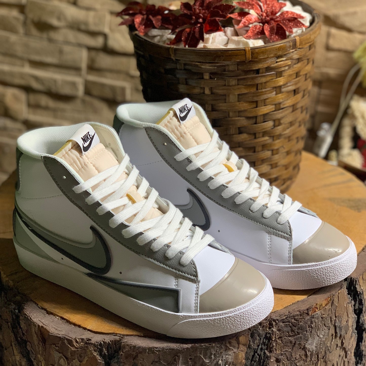 Blazer Mid Blanco/Gris