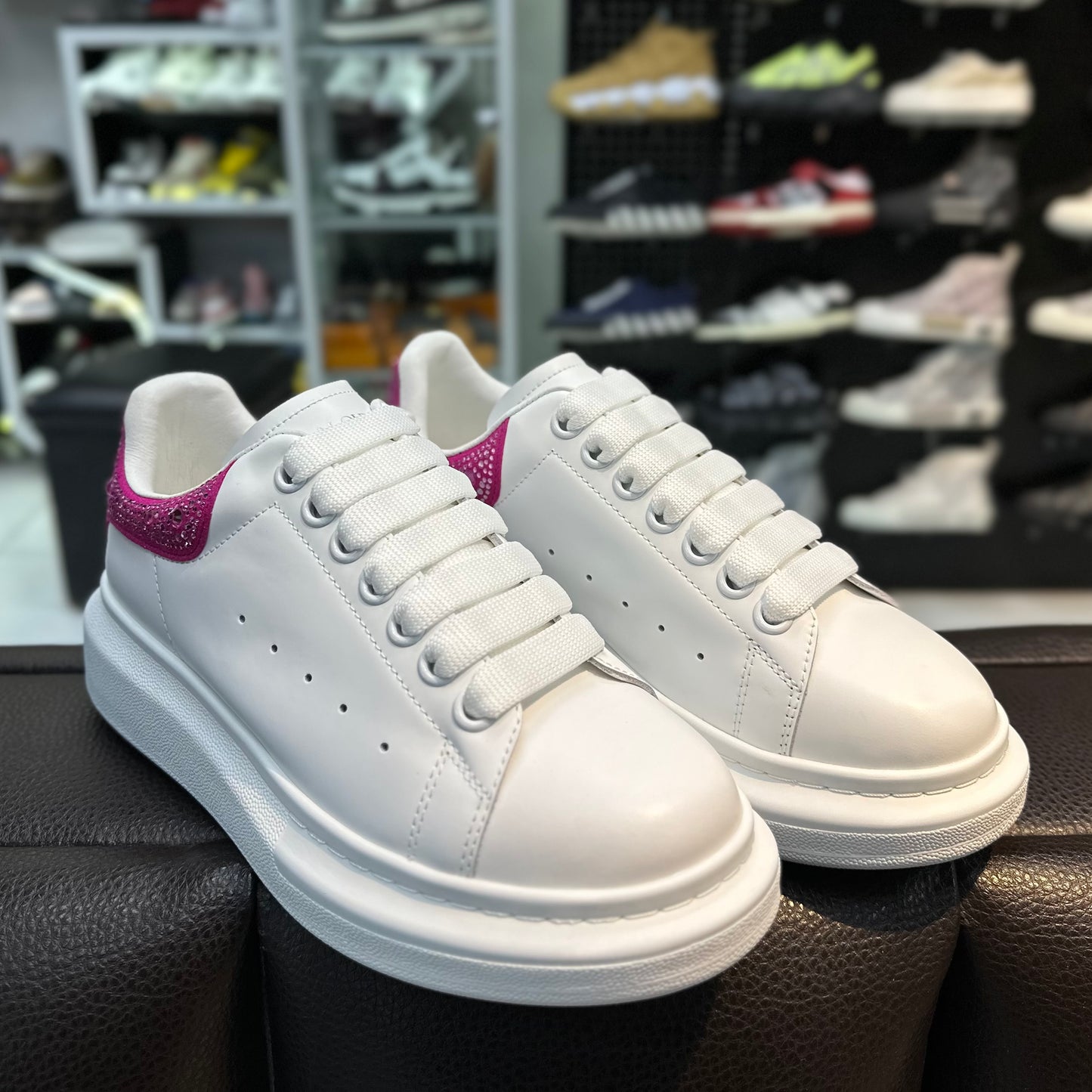 Alexander Mcqueen Blanco Rosa Brillos