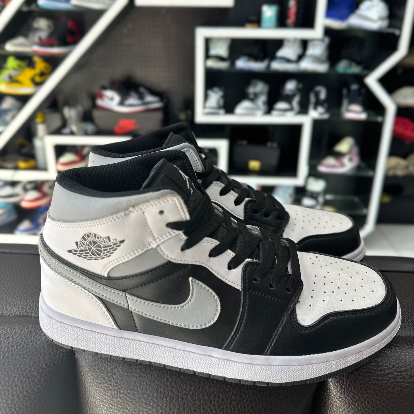 Jordan 1 Mid Gris/Negro